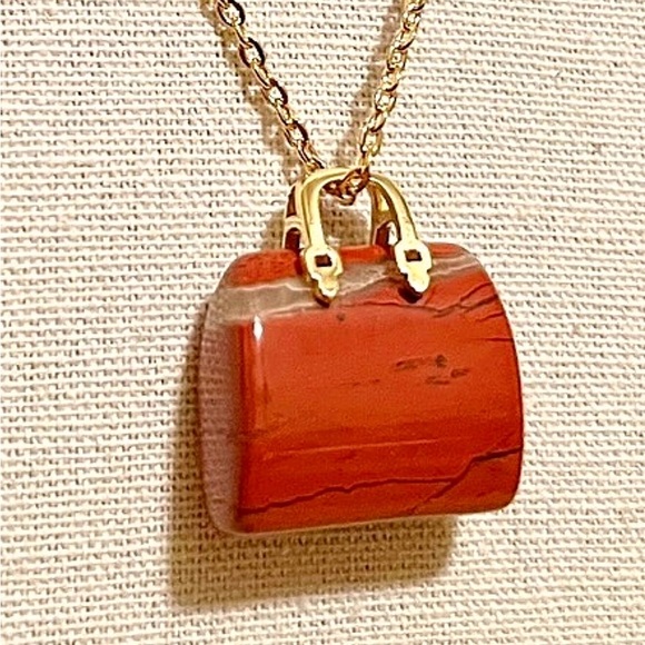 Red Jasper Purse Necklace - Picture 1 of 5